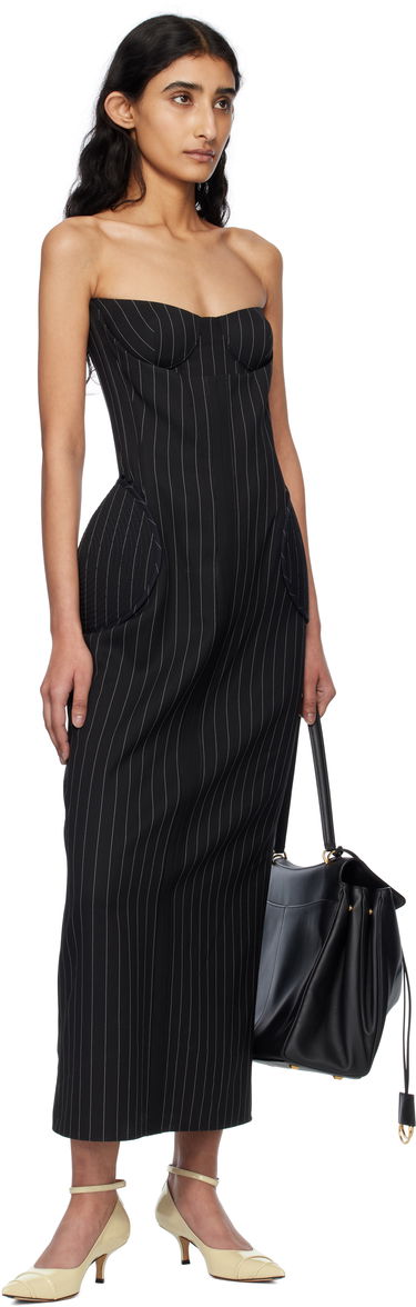 Pокля Jean Paul Gaultier Jean Paul Gaultier 'The Long Bustier' Pinstripe Midi Dress Черно | 25/33-F-RO333-C074-0001, 3
