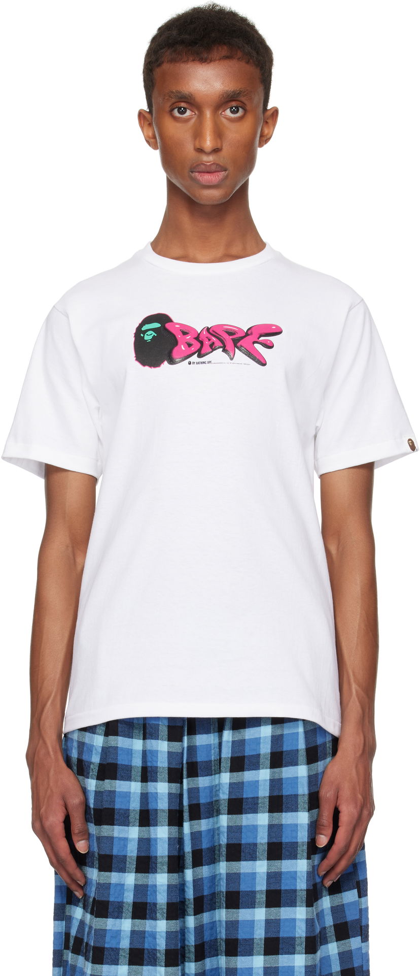 Тениска BAPE 3D Art Logo T-shirt Бяло | 001TEK301348M