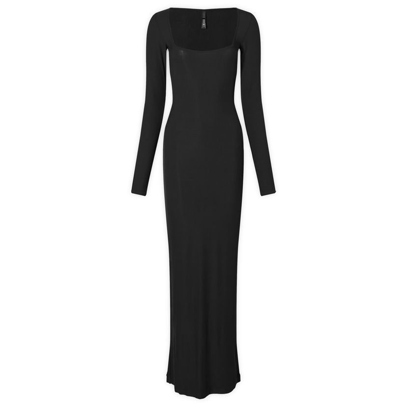 Pокля SKIMS Soft Lounge Long Sleeve Dress Черно | AP-DRS-1701-ON