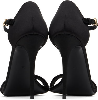 Кецове и обувки Dolce & Gabbana Satin T-Bar Heeled Sandals Черно | CR1766 A7630, 1