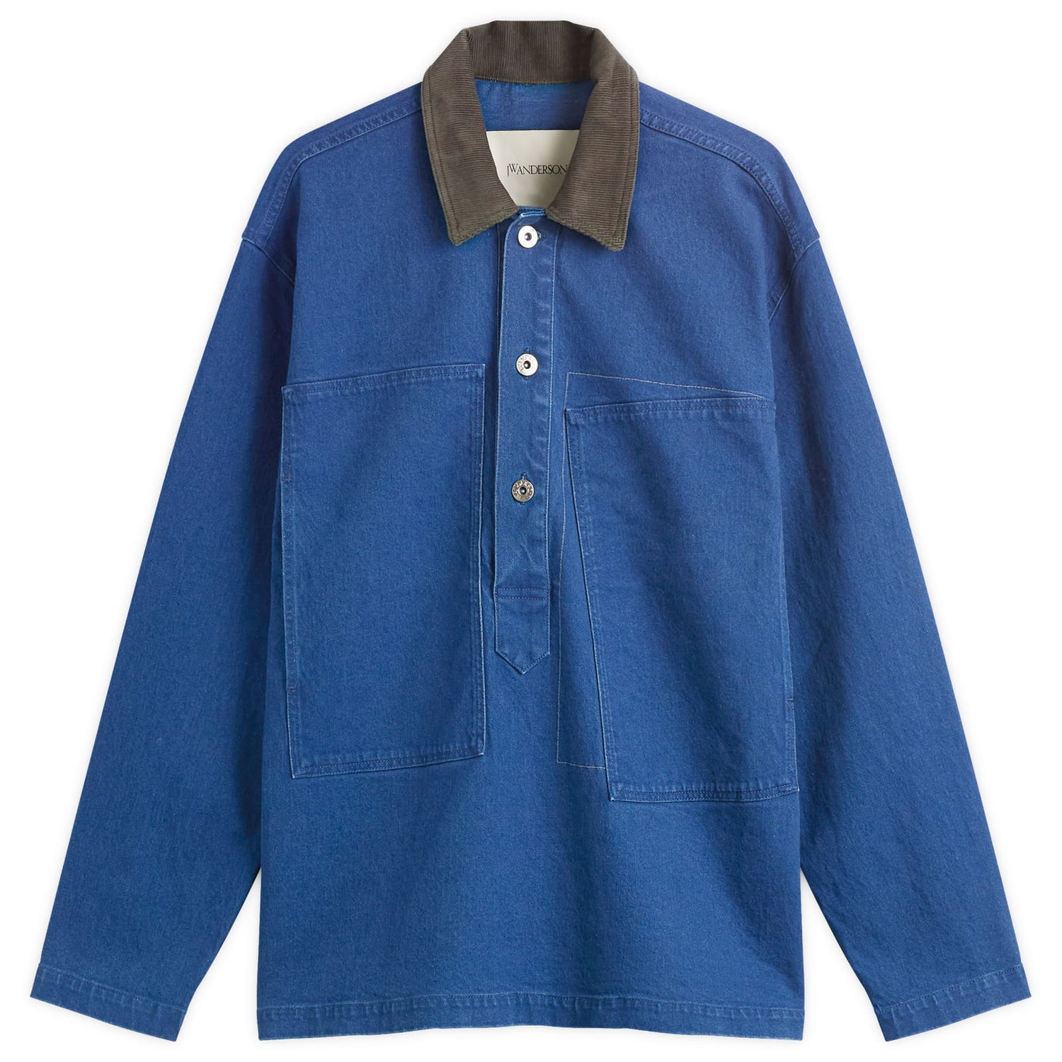 Риза JW Anderson JW Anderson Patch Pocket Rugby Shirt, Size Small Синьо | DS0014-PG1835-727, 1