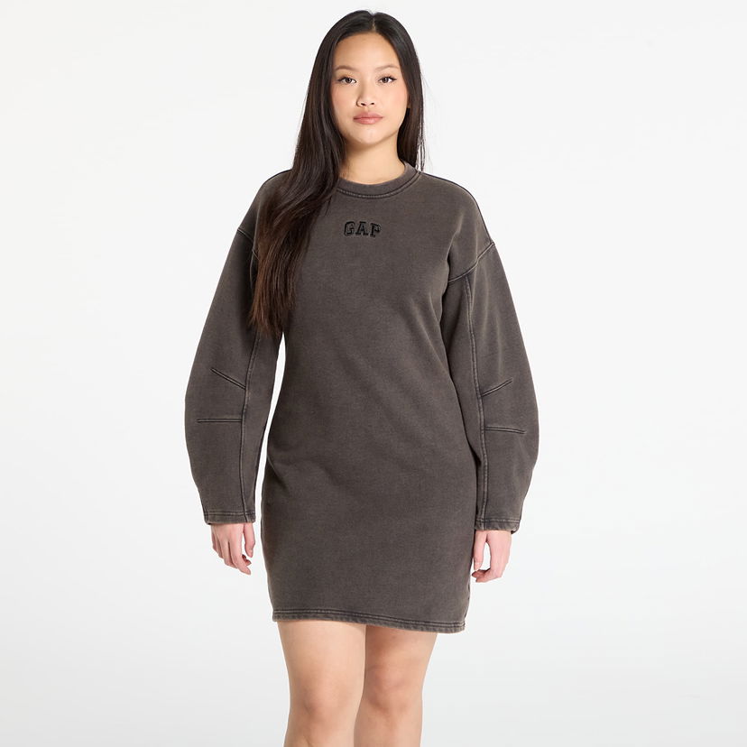 Pокля GAP Washed Heavyweight Sweatshirt Dress Сиво | 823169-02