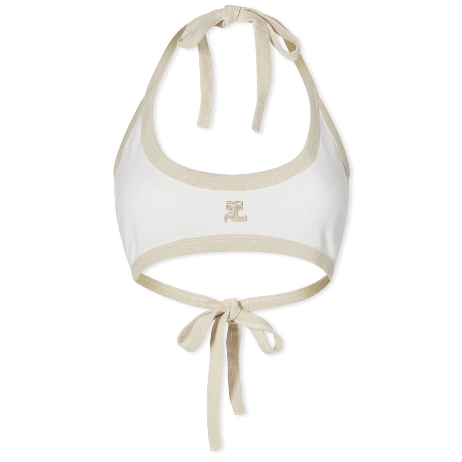 Съкратен топ Courrèges Buckle Contrast Bra Бяло | 124JBR034JS0070-B091, 1