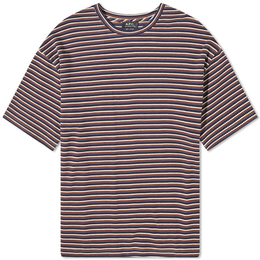 Тениска A.P.C. Bahaia Stripe T-Shirt Кафяво | COGCG-H26231-CAD