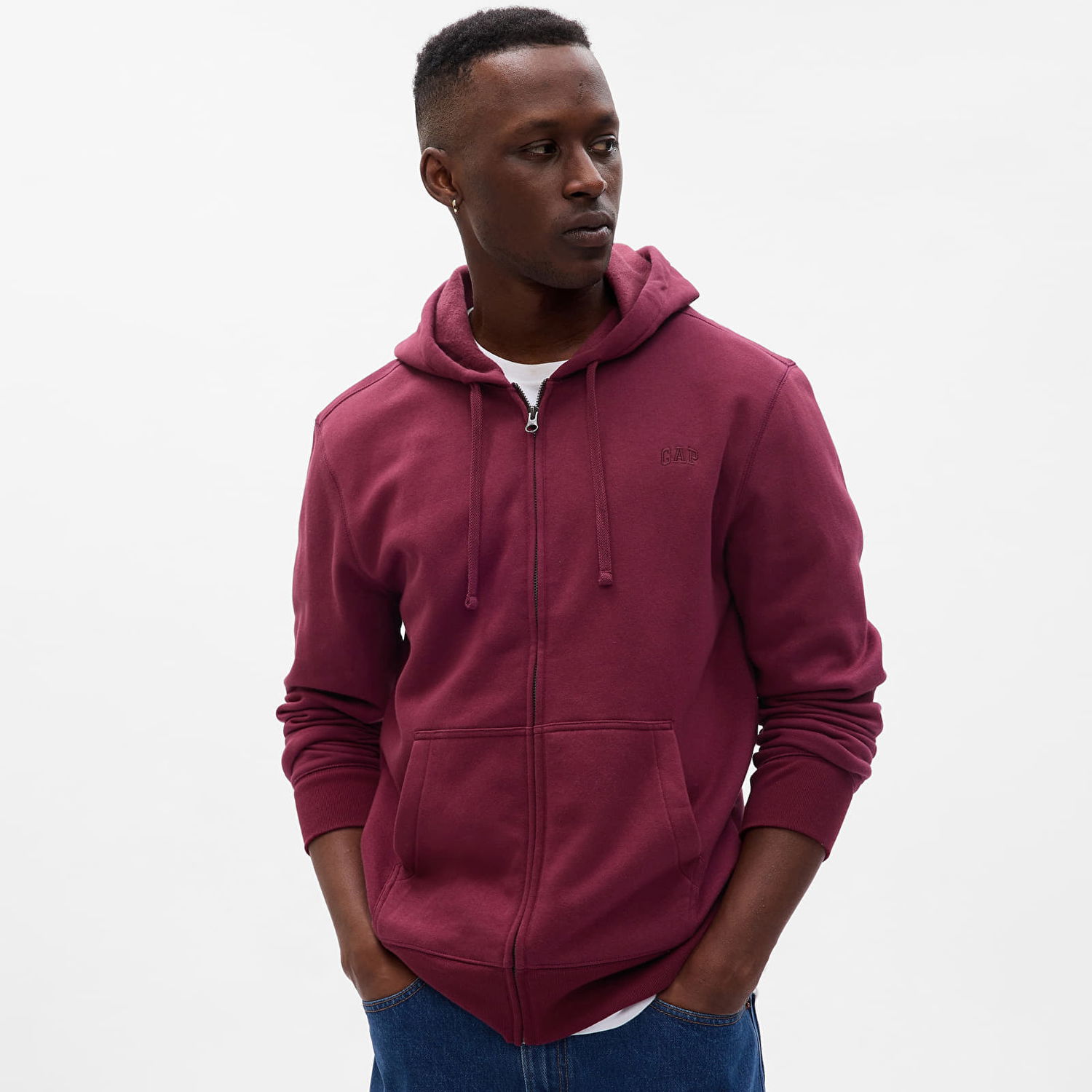 Суитчър GAP Fullzip Logo Hoodie Deep Garnet Red 501 Бургунди | 754348-03, 0