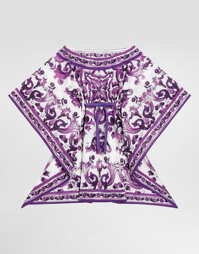 Dolce & Gabbana Majolica Print Cotton Caftan