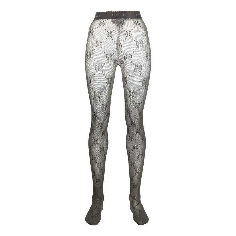 Чорапи Gucci Gucci Monogram Fishnet Tights Сиво | 691619-3GAHR-1281