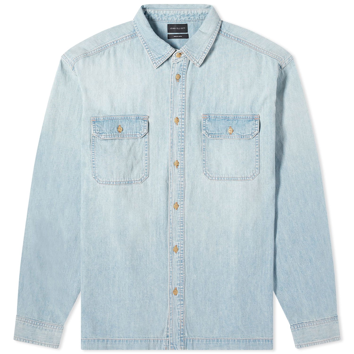 Риза John Elliott Princetown Denim Work Shirt Синьо | E093G105570A, 0