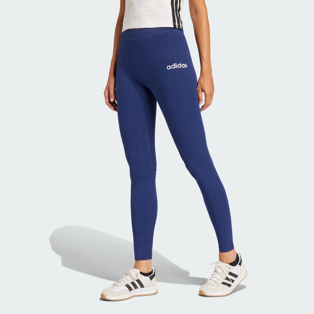 Клинове adidas Performance Essentials Linear Cotton Leggings Синьо | JD3155, 0
