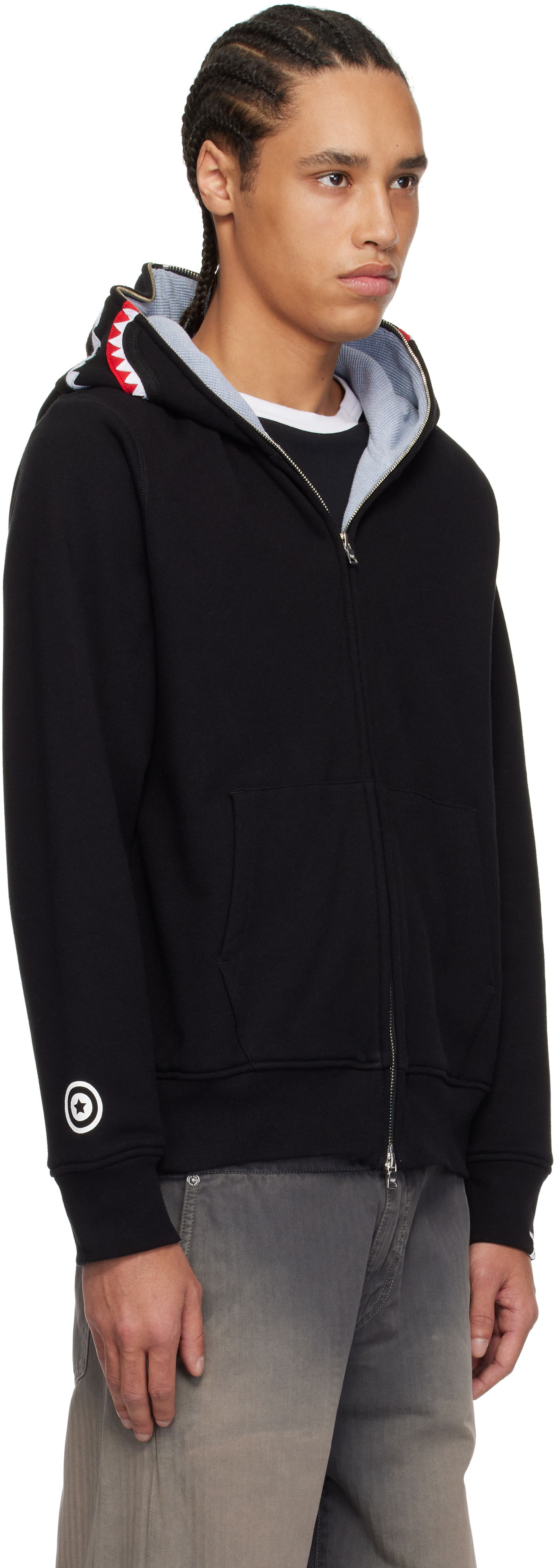 Суитчър BAPE A Bathing Ape 2nd Shark Full Zip Hoodie Черно | 001ZPK701006M, 1