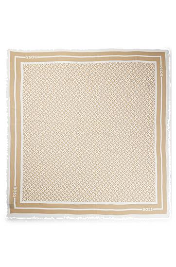 Шал BOSS BOSS Logo-Print Modal and Silk Scarf Бежово | 50521800