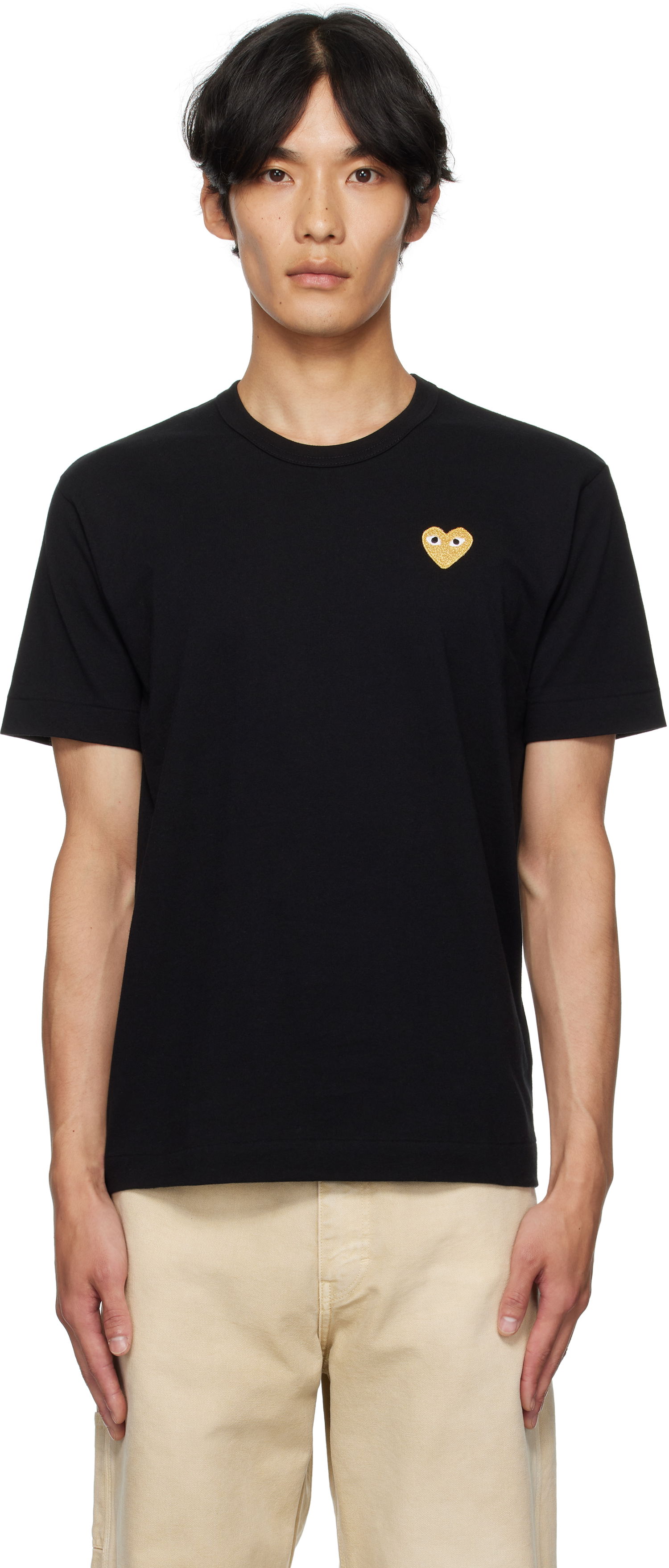 Тениска Comme des Garçons COMME des GARÇONS PLAY Heart Patch T-Shirt Черно | AZ-T216-051, 0