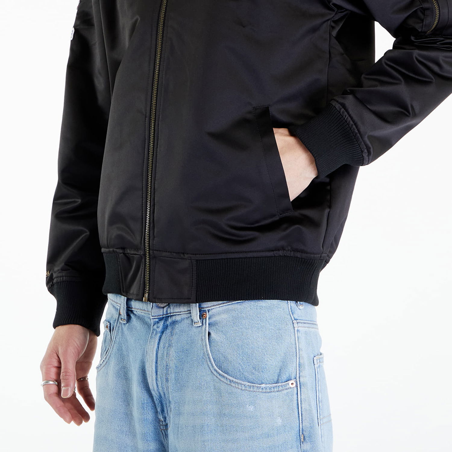 Яке бомбър Mitchell & Ness NFL Lightweight Satin Bomber Vintage Logo Raiders Black Черно | SJKT6599-ORAYYPPPBLCK, 1