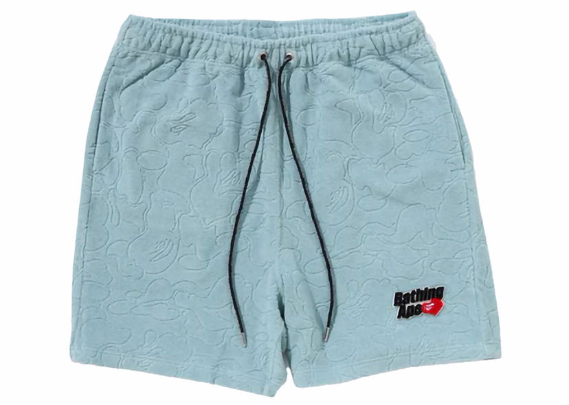 Къси панталони BAPE BAPE Line Camo Terry Towel Shorts Sax Тюркоазено | 1K30-153-310