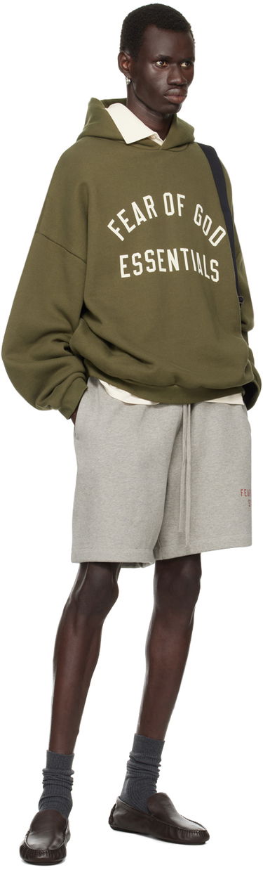 Суитчър Fear of God Essentials Logo Printed Hoodie Зелено | 192BT246255F, 4