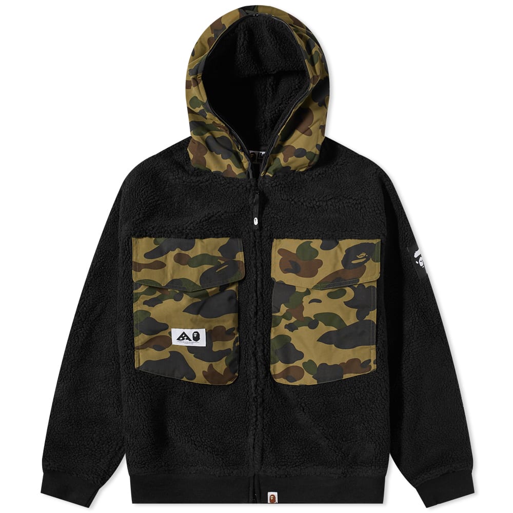 Яке BAPE Big Pocket Relaxed Fit Boa Jacket Черно | 001LJI801004M-BLK, 0