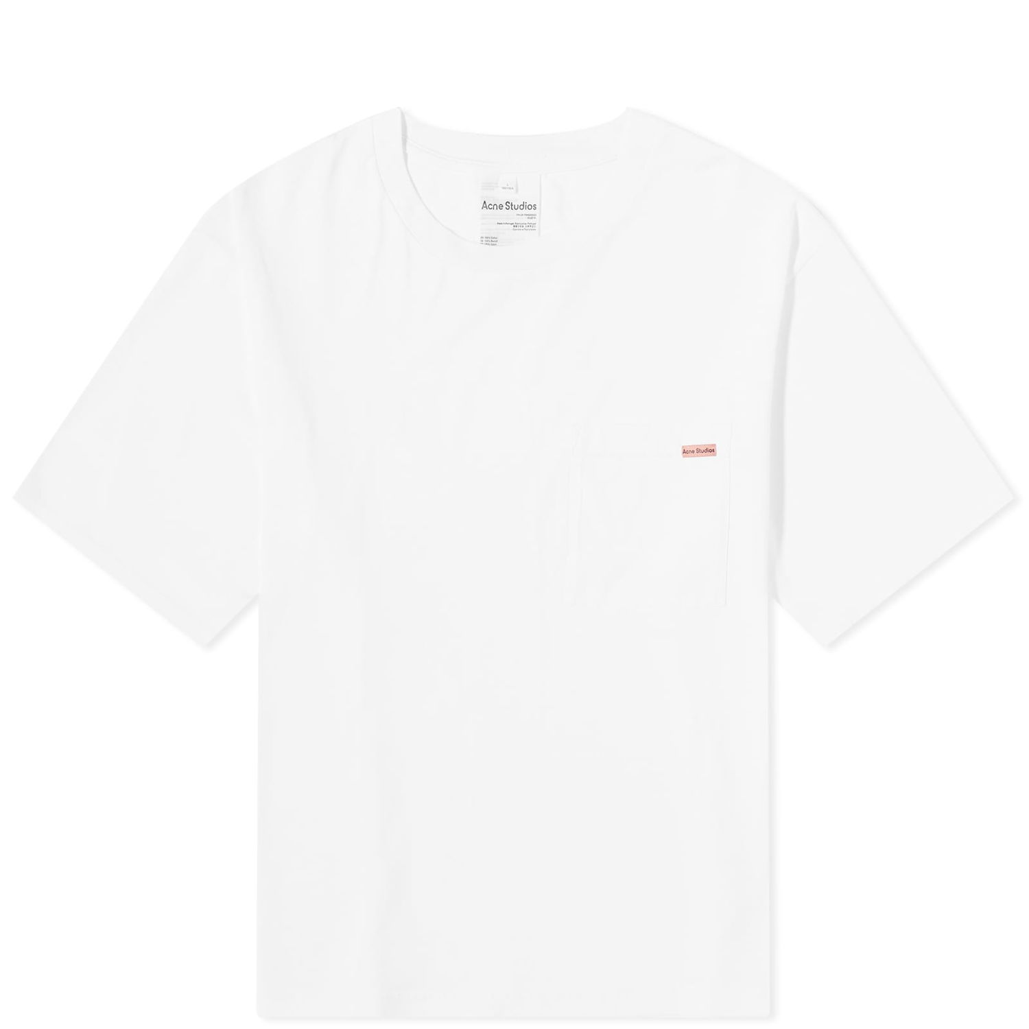 Тениска Acne Studios Edie Pocket Pink Label T-Shirt Бяло | CL0219-183, 0