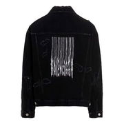 Destroyed Denim Jacket With Barcode Print