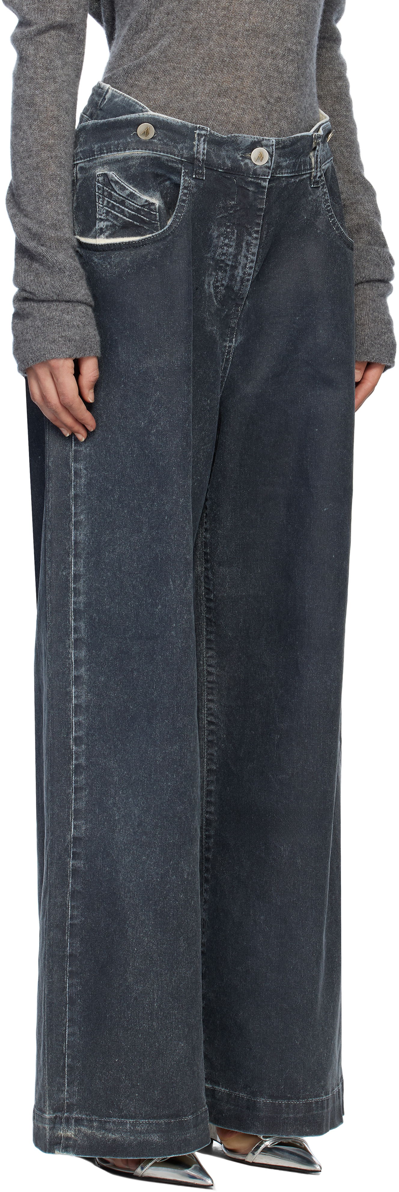 Дънки The Attico The Attico Long Wide-Leg Jeans Синьо | 250WCP00190 DDD100AA, 1