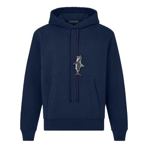 Суитчър Louis Vuitton Louis Vuitton SS21 Shark Hoodie Тъмно синьо | 1A8R2R