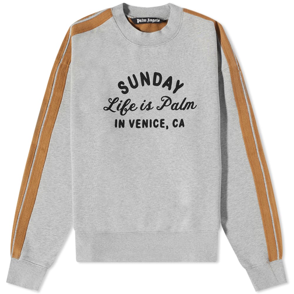 Пуловер Palm Angels Sunday Life is Palm Taped Crewneck Сиво | PMBA067F22FLE0010810, 0
