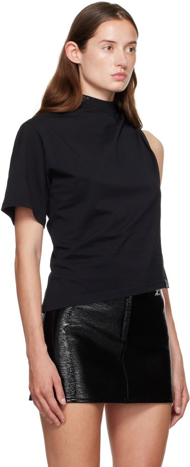 Тениска Courrèges Courrèges Twist Asymmetrical T-Shirt Черно | 325JTS209JS0233, 1