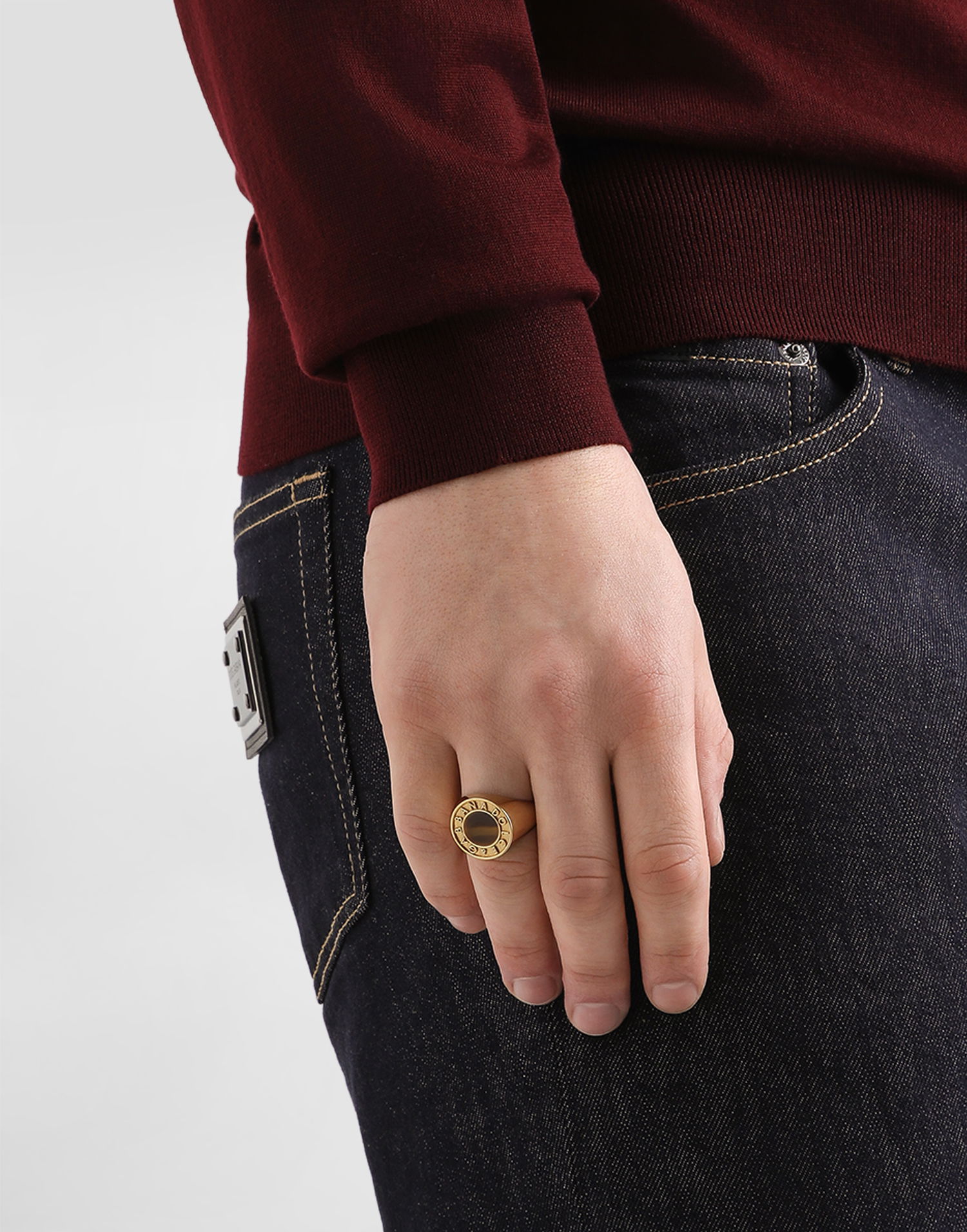 Пръстен Dolce & Gabbana Dolce & Gabbana Logo Ring with Tiger Eye Металик | WRR5S1W1111ZOO00, 1