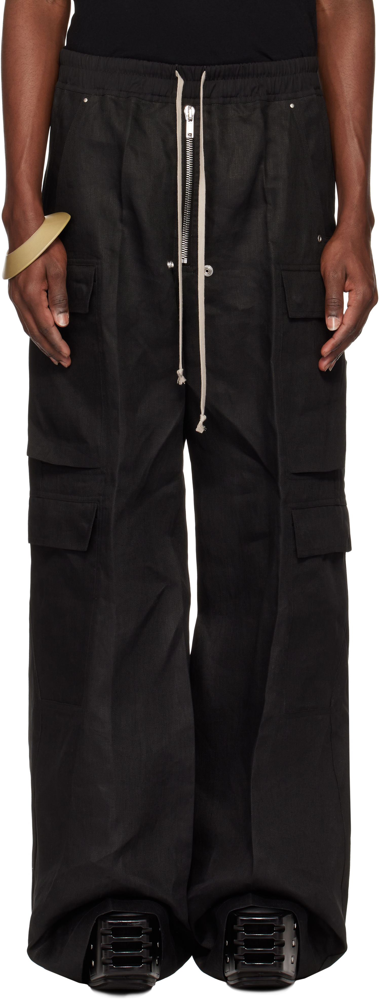 Карго панталони Rick Owens Rick Owens Hollywood Cargobela Cargo Pants Черно | RU01E5339 TWL, 0