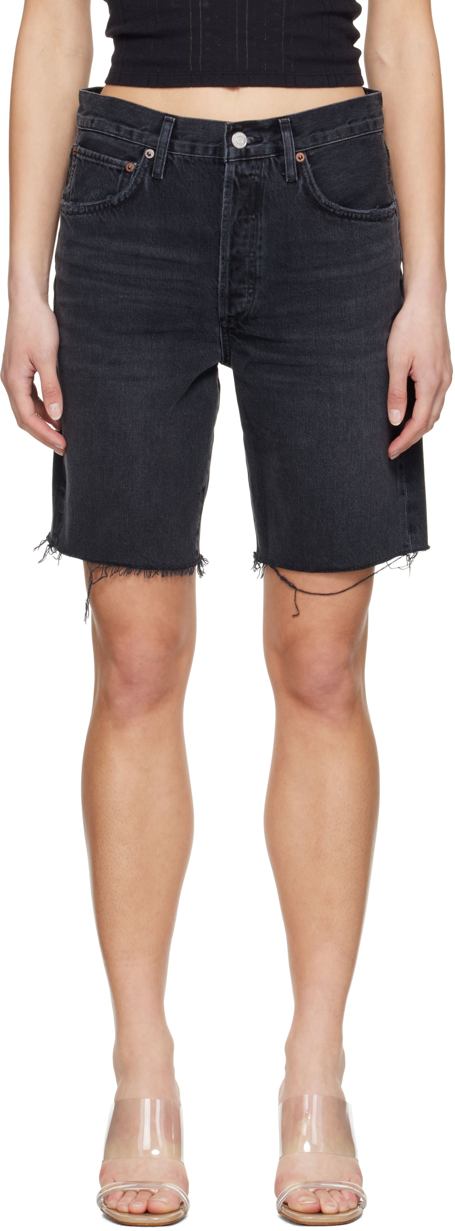Къси панталони AGOLDE AGOLDE 90's Distressed Denim Shorts Черно | A223-1157, 0