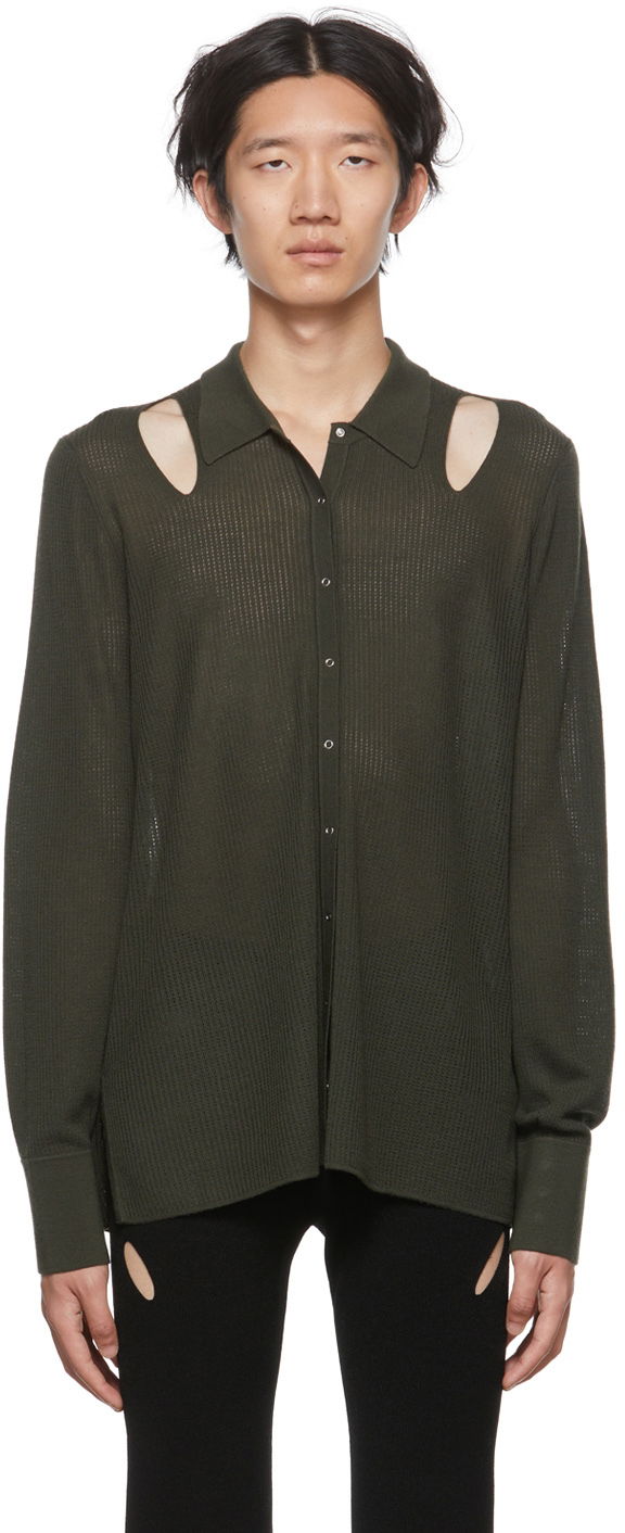 Риза Dion Lee Cutout Long Sleeve Cardigan Зелено | C7088P22, 0