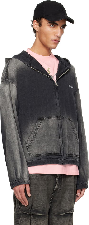 Суитчър We11done We11done Zip-Up Denim Hoodie Сиво | WD-DJ1-25-317-U-BK, 1