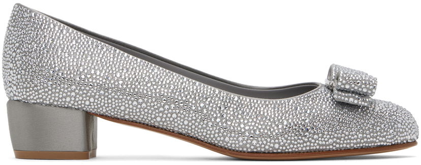Облекло FERRAGAMO Ferragamo Silver Vara Bow Heels Сиво | 01H715 - 771894