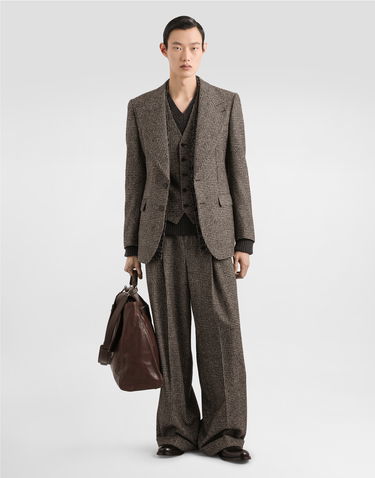 Панталони Dolce & Gabbana Dolce & Gabbana Alpaca Blend Glen Plaid Trousers Кафяво | GP16OTFQMKDS8101, 1