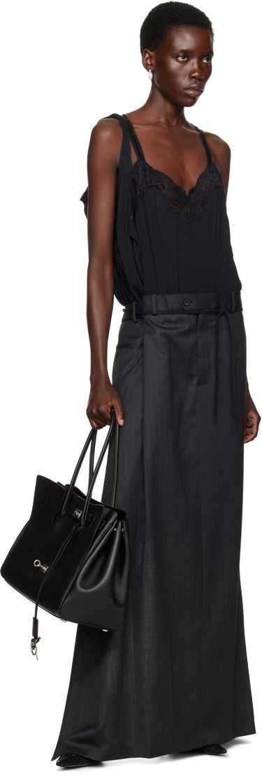 Пола Balenciaga Balenciaga Patched Slip Maxi Dress Черно | 814348 TLO32, 3