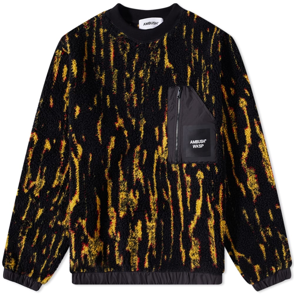 Пуловер Ambush Printed Fleece Crewneck Жълто | BMBA027F22FAB0016510, 0
