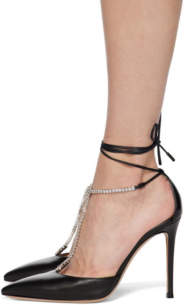 Кецове и обувки Gianvito Rossi Crystal-Embellished Leather Heels Черно | G40329.15RIC.NAP, 2