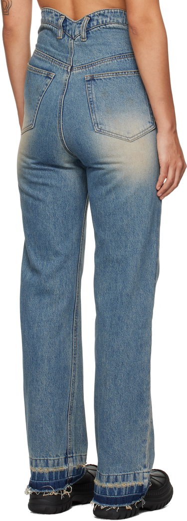 Дънки We11done We11done Distressed High-Waisted Jeans Синьо | WD-DP3-24-323-W-BL, 2