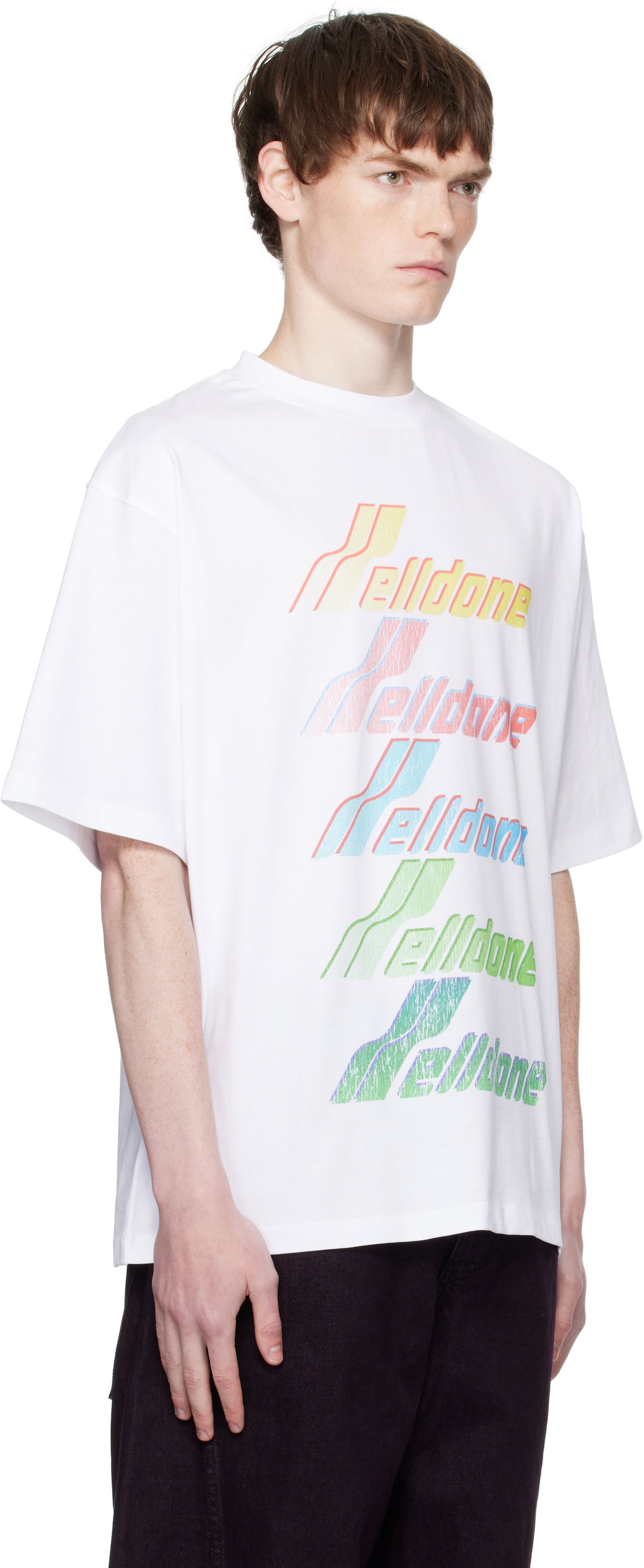 Тениска We11done Multi Rainbow Logo T-Shirt Бяло | WD-TT2-25-755-U-WH, 1
