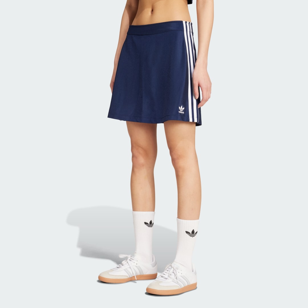 Пола adidas Performance Adicolor 3-Stripes Mini Skirt Тъмно синьо | JW2643, 0