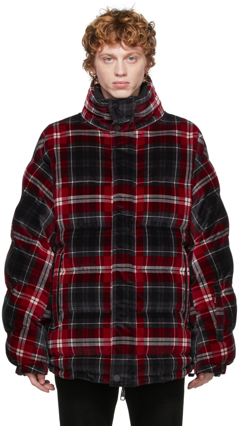 Яке Dolce & Gabbana Reversible Black & Red Quilted Check Jacket Черно | G9UT7T FSFAQ