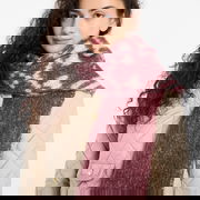 Fuzzy Textured Fair Isle Scarf Universal