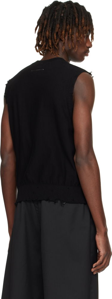 Пуловер Maison Margiela MM6 Maison Margiela Distressed Knit Vest Черно | SH0FB0009 M13081, 2