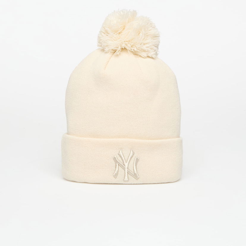 Шапка New Era New York Yankees MLB Knit Metallic Bobble Beanie Бяло | 60691357