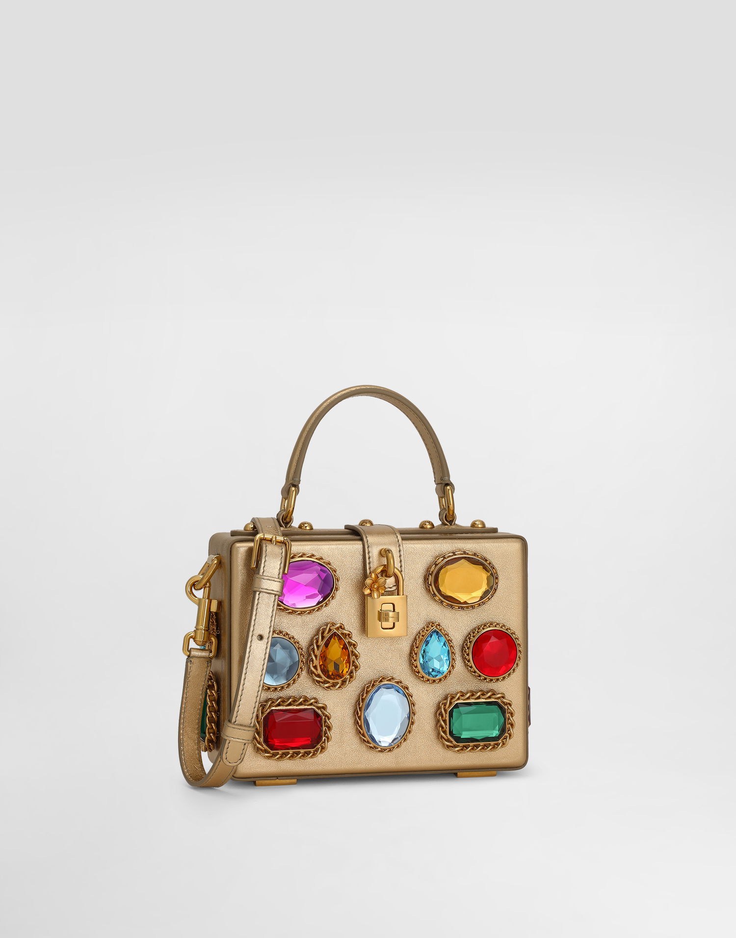 Дамска чанта Dolce & Gabbana Dolce & Gabbana Dolce Box Handbag with Jewels Металик | BB5970AV1688H945, 1