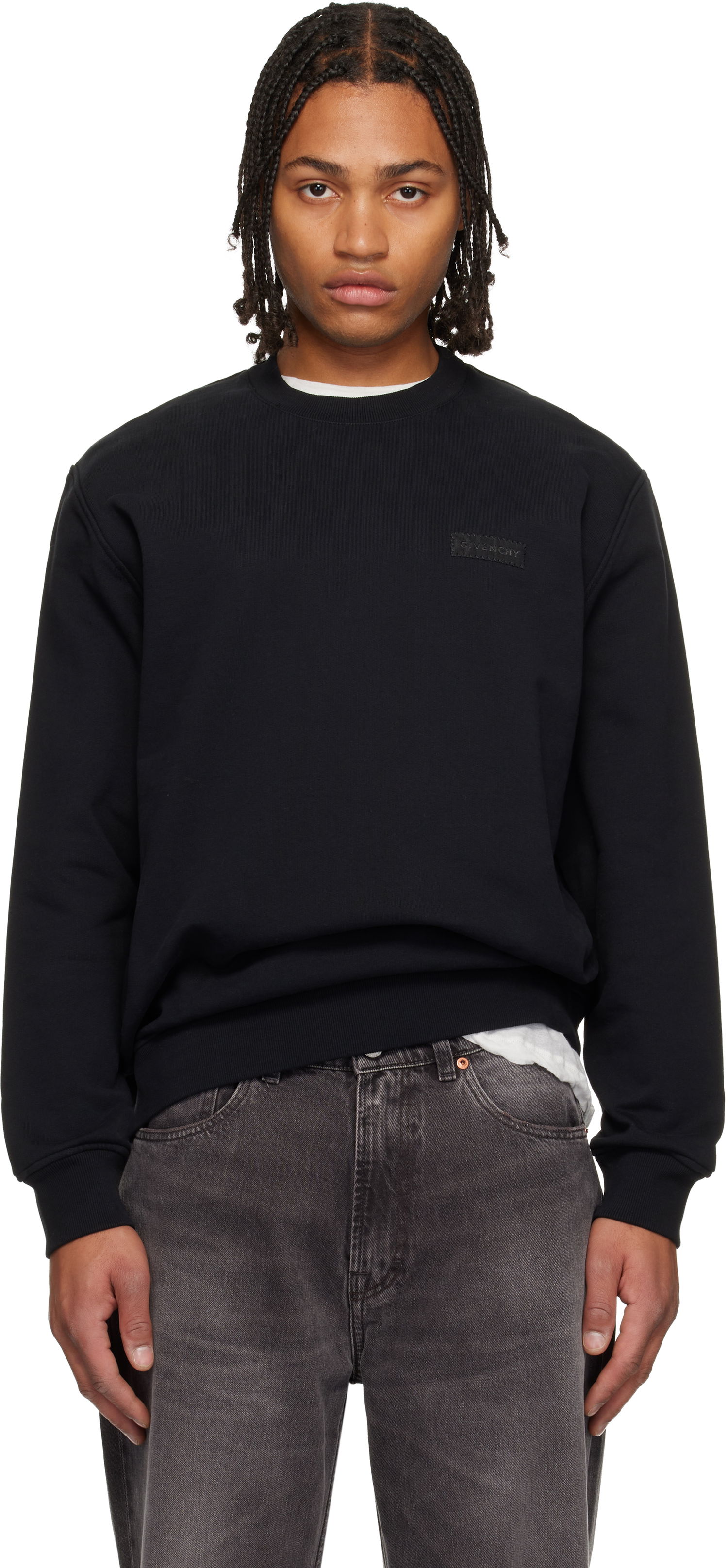 Суитчър Givenchy 'GIVENCHY' Patch Sweatshirt Черно | BMJ0NT319B001, 0
