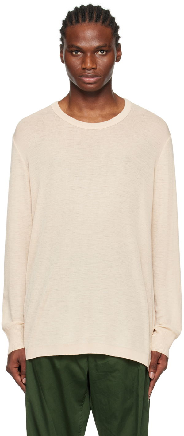 Тениска LEMAIRE Dropped Shoulder Long Sleeve T-Shirt Бежово | TO1113 LJ1005, 0