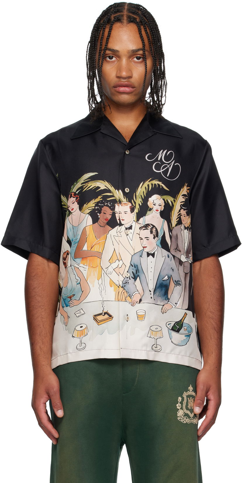 Риза AMIRI AMIRI Bar Scene Resort Shirt Черно | AMSTCA1192
