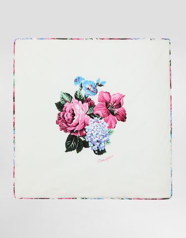 Шал Dolce & Gabbana Dolce & Gabbana Floral Print Interlock Blanket Бяло | LNJAE7II7HTHA5MH, 0