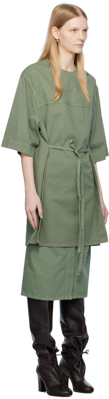 Pокля LEMAIRE Boxy Denim Midi Dress Зелено | TO1129 LD1002, 1