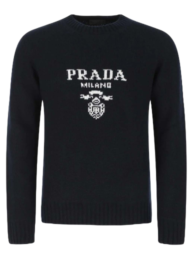 Пуловер Prada Intarsia Logo Knit Crewneck Черно | UMB223S2111YMW-F0002